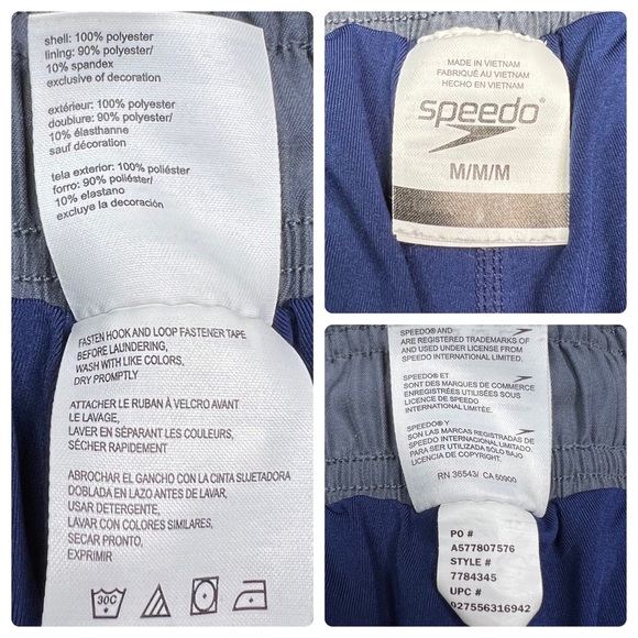 Speedo Blue Palm Clouds Swim Trunks 8” Size M - Picture 12 of 12